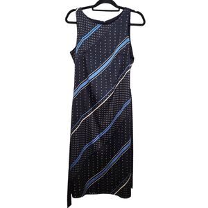 NWT Vince Camuto Navy Stripe Floral Beauty Pencil Dress Matching Belt Women's 6